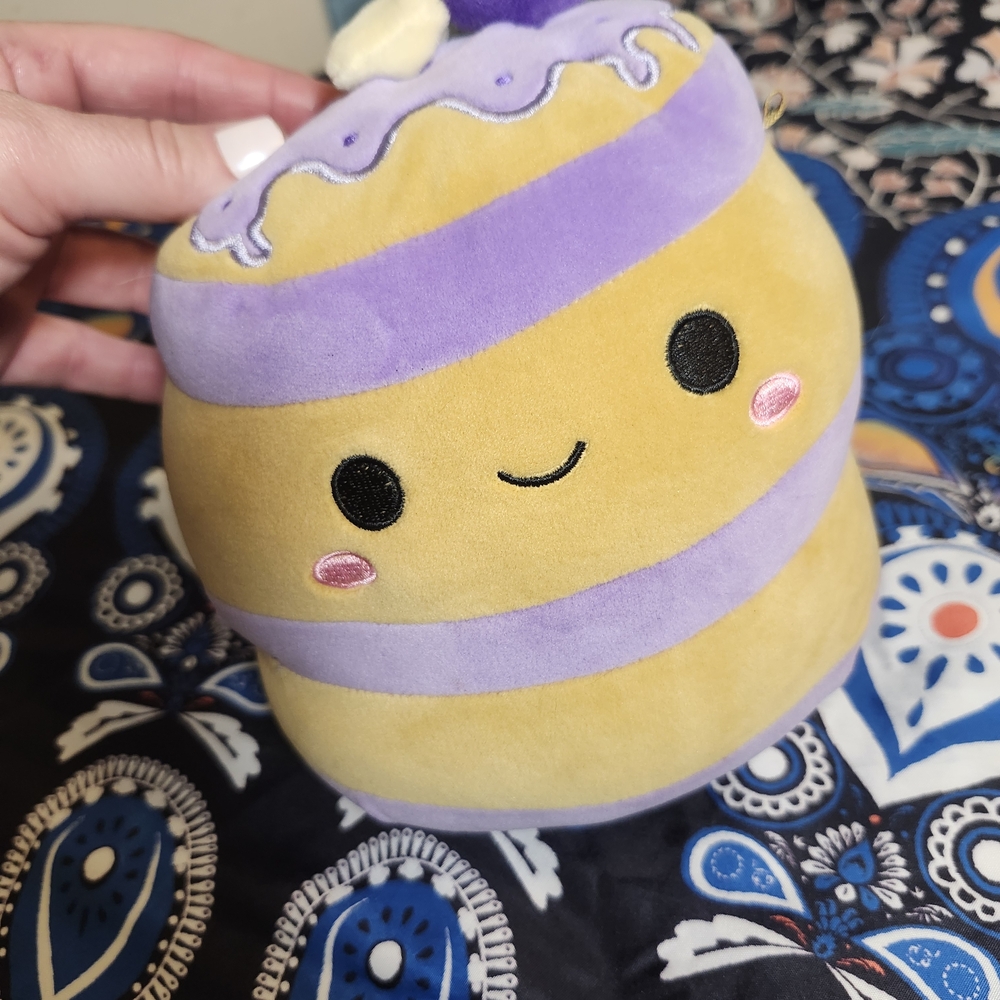 Squishmallows Paden Blueberry Pancake Yellow and Purple Stuffed Animal